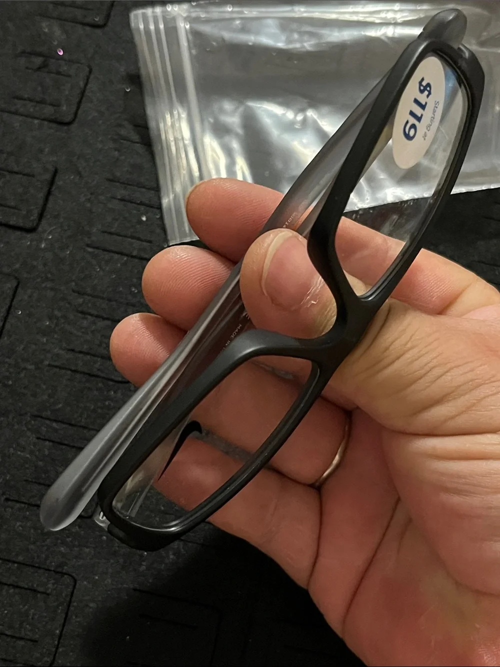 Nike Matte Black Rectangular Prescription Glasses